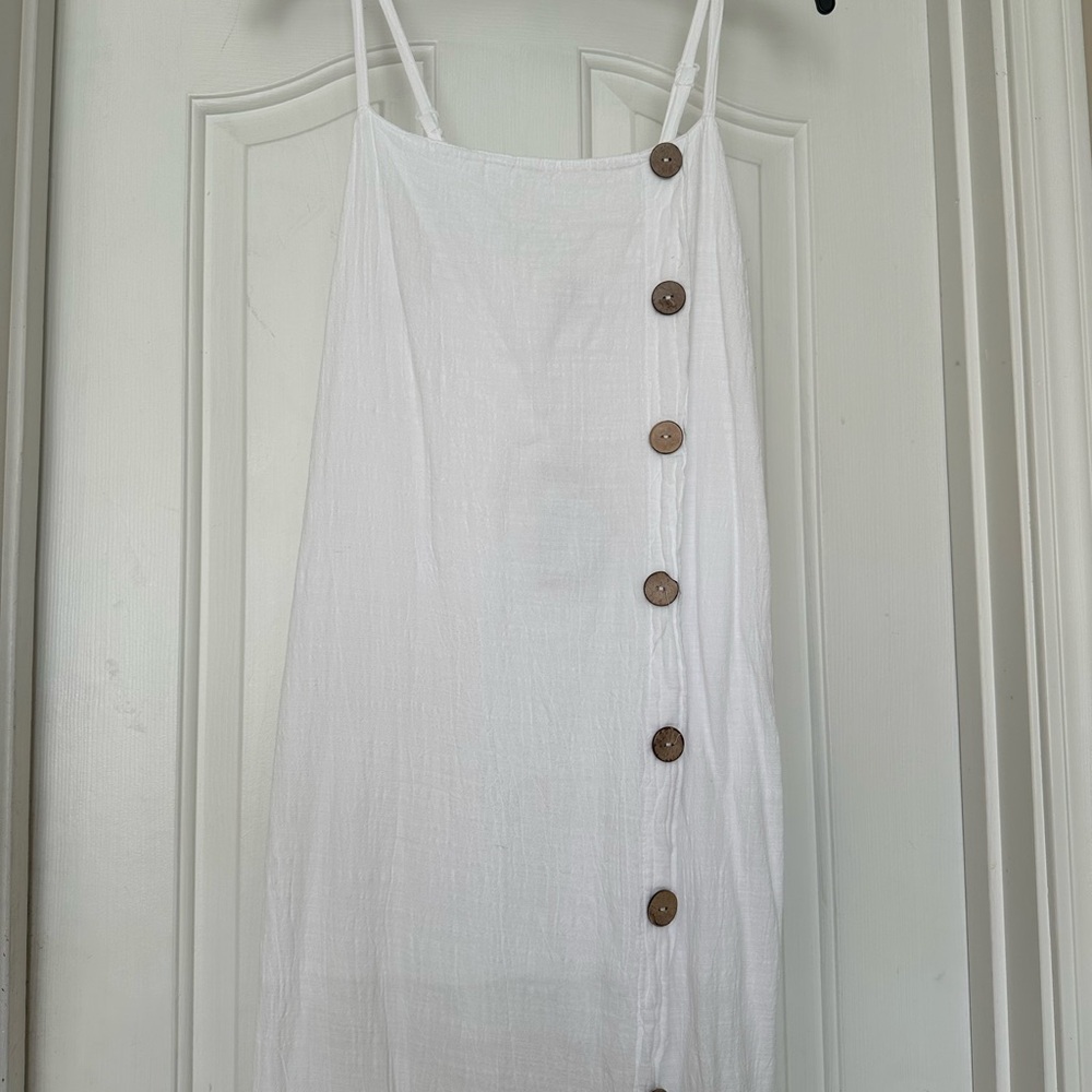 Blanco Island White Button-Down Cover up Dress